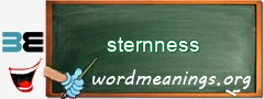 WordMeaning blackboard for sternness